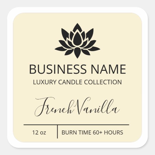 Tranquil Lotus Vanilla Soy Candle Labels (Voorkant)