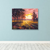 Tranquil Meadow Sunset Fine Art Canvas Afdruk (Insitu (Houten vloer))