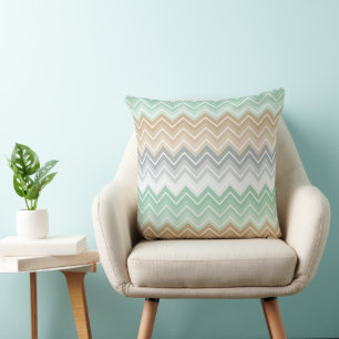 Tranquil Mint Chevron Zigzag Pattern Kussen