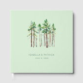Tranquil Mint Watercolor Pine Trees Gastenboek (Voorkant)