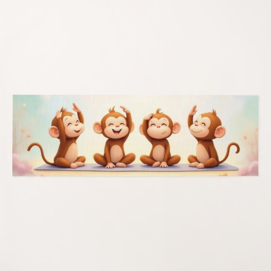 Tranquil Monkeys Trio Yoga Set Yogamat (Voorkant (horizontaal))