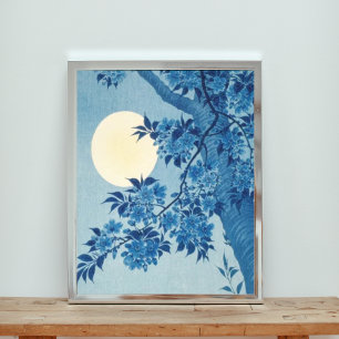 Tranquil Moonlit Cherry Blossoms Foto Afdruk