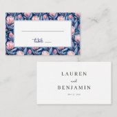 Tranquil Navy Floral Botanical Plaatskaartje (Voorkant / Achterkant)