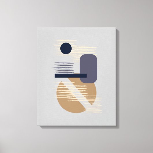 Tranquil neutraal/Tan/Blues minimalist Canvas Art (Voorkant)