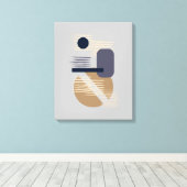 Tranquil neutraal/Tan/Blues minimalist Canvas Art Afdruk (Insitu (Houten vloer))