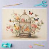 Tranquil Oasis: Vogelkooi Decoupage Tissuepapier (Craft)