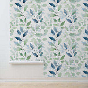Tranquil Oasis Waterverf Bladeren Behang
