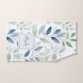 Tranquil Oasis Waterverf Bladeren Monogram & Naam Bad Handdoek (Handdoek)
