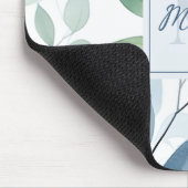 Tranquil Oasis Waterverf Bladeren Monogram & Naam Muismat (Hoek)