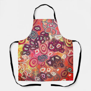 Tranquil oval koralen Origineel Abstract Kunstwerk Schort