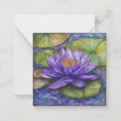 Tranquil Paarse Lotus Pond Notitiekaartje (Voorkant)