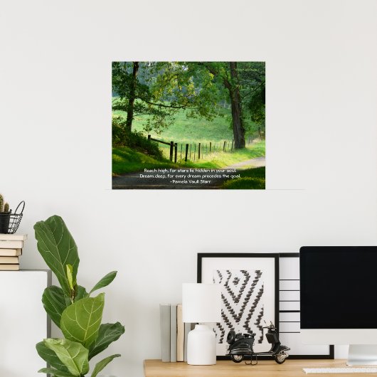 Tranquil pad landschap+Quote Poster (Thuiskantoor)