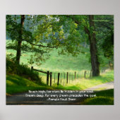 Tranquil pad landschap+Quote Poster (Voorkant)