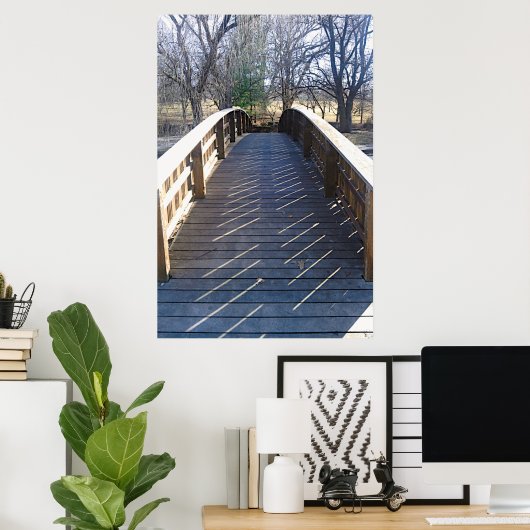 Tranquil Park Bridge Fotografische print (Thuiskantoor)