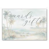 Tranquil Pastel Watercolor Beach Scene Kaart (Achterkant)