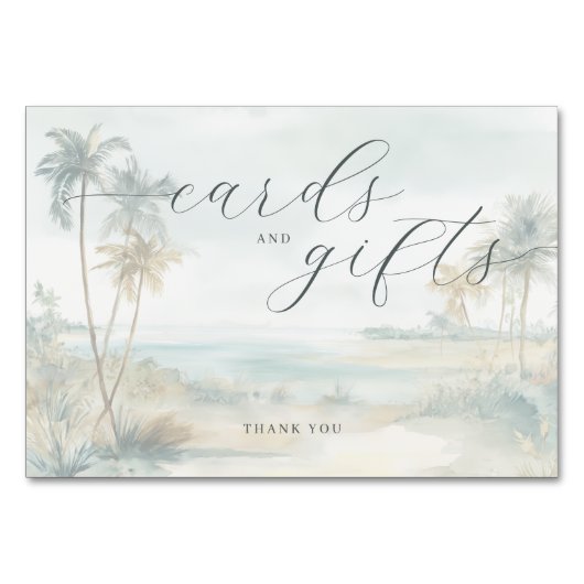 Tranquil Pastel Watercolor Beach Scene Kaart (Voorkant)