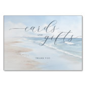 Tranquil Pastel Watercolor Beach Scene Kaart (Achterkant)