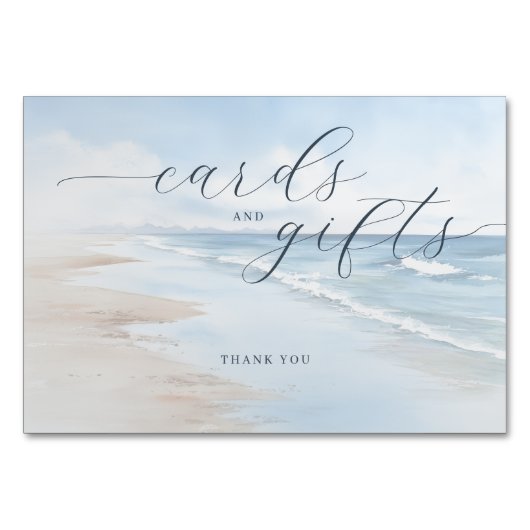 Tranquil Pastel Watercolor Beach Scene Kaart (Voorkant)