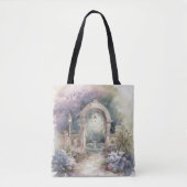 TRANQUIL PASTEL WATERVERF GARDEN SCENE TOTE BAG (Voorkant)