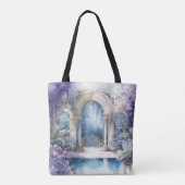 TRANQUIL PASTEL WATERVERF GARDEN SCENE TOTE BAG (Achterkant)