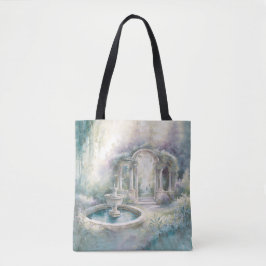 TRANQUIL PASTEL WATERVERF GARDEN SCENE TOTE BAG