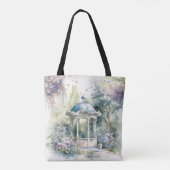 TRANQUIL PASTEL WATERVERF GARDEN SCENE TOTE BAG (Achterkant)
