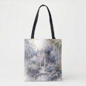 TRANQUIL PASTEL WATERVERF GARDEN SCENE TOTE BAG (Voorkant)