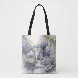 TRANQUIL PASTEL WATERVERF GARDEN SCENE TOTE BAG