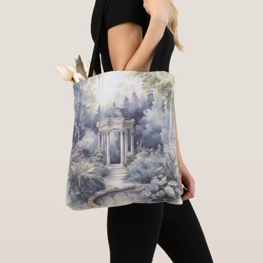 TRANQUIL PASTEL WATERVERF GARDEN SCENE TOTE BAG (Dichtbij)