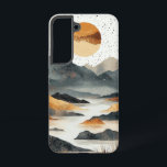 Tranquil Peaks bij Dusk Phone Case Samsung Galaxy Hoesje<br><div class="desc">Zachte bergvormen koesteren zich in de gloed van een ondergaande zon en vangen de stilte van de schemering in natuur.</div>