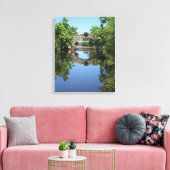 Tranquil Reflection Bridge New Orleans Yacht Club Canvas Afdruk (Insitu (Woonkamer))