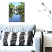 Tranquil Reflection Bridge New Orleans Yacht Club Canvas Afdruk