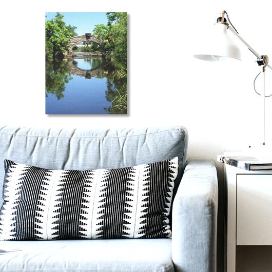 Tranquil Reflection Bridge New Orleans Yacht Club Canvas Afdruk
