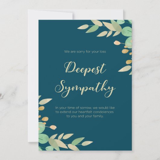 Tranquil Reflections ingelijst Leafy Green Sympath Kaart (Voorkant)