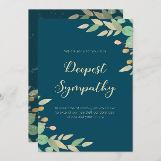 Tranquil Reflections ingelijst Leafy Green Sympath Kaart (Voorkant / Achterkant)