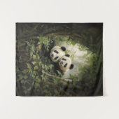 Tranquil Retreat: Panda in Boom Acryl Olie Wandkleed (Voorkant (horizontaal))
