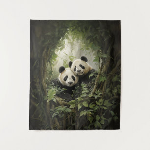 Tranquil Retreat: Panda in Boom Acryl Olie Wandkleed