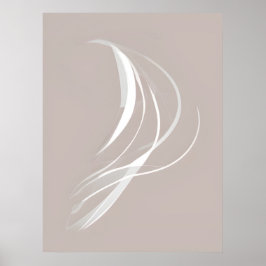 "Tranquil Rhythms" | Witte lijnen Abstracte kunst Poster