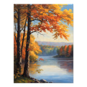 Tranquil Riverbank in herfstkleuren Foto Afdruk (Voorkant)