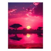 Tranquil Roze Zonsondergang Foto Afdruk (Voorkant)