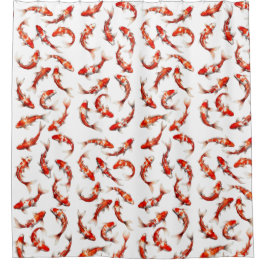 Tranquil scene of koi with watercolor technique douchegordijn