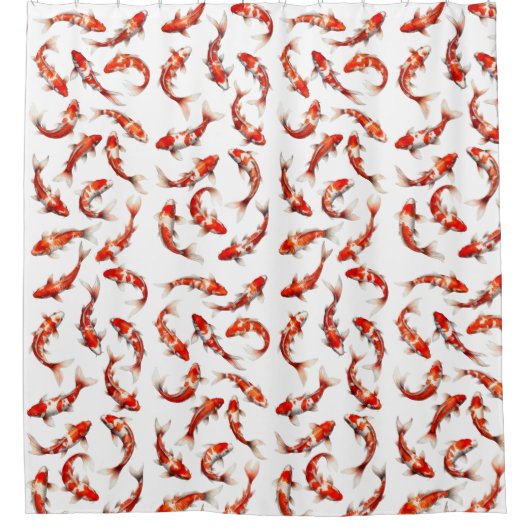 Tranquil scene of koi with watercolor technique douchegordijn (Voorkant)