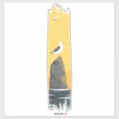 Tranquil Seagull Brushstroke Paint Sticker (Vel)
