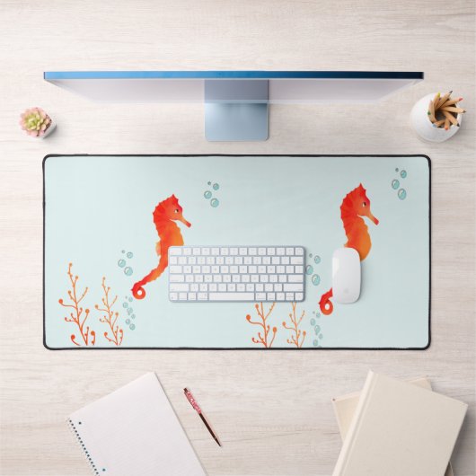 Tranquil Seahorse" Watercolor Desk Mat - Large Ext (Kantoor 1)