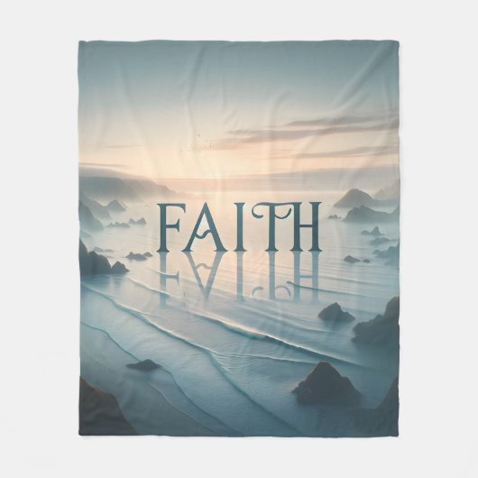 Tranquil Seascape Faith Fleece Deken (Voorkant)
