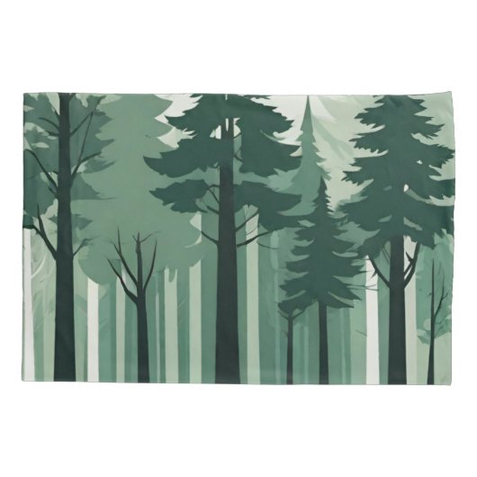 Tranquil Silhouet Bos Kussensloop (Achterkant-Links)