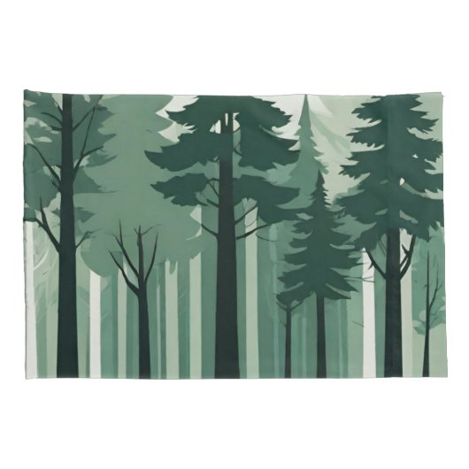 Tranquil Silhouet Bos Kussensloop (Achterkant-Rechts)