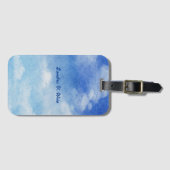Tranquil Sky Dreams Waterverf Blauw & Wit Bagagelabel (Voorkant (horizontaal))
