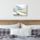 Tranquil Springtime Berglandschap Canvas Afdruk (Insitu (Slaapkamer))