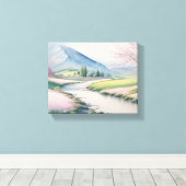 Tranquil Springtime Berglandschap Canvas Afdruk (Insitu (Houten vloer))
